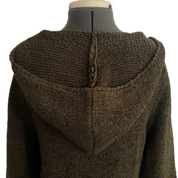 Max Studio Olive Green Sweater Hoodie Size Large - Picture 5 of 8